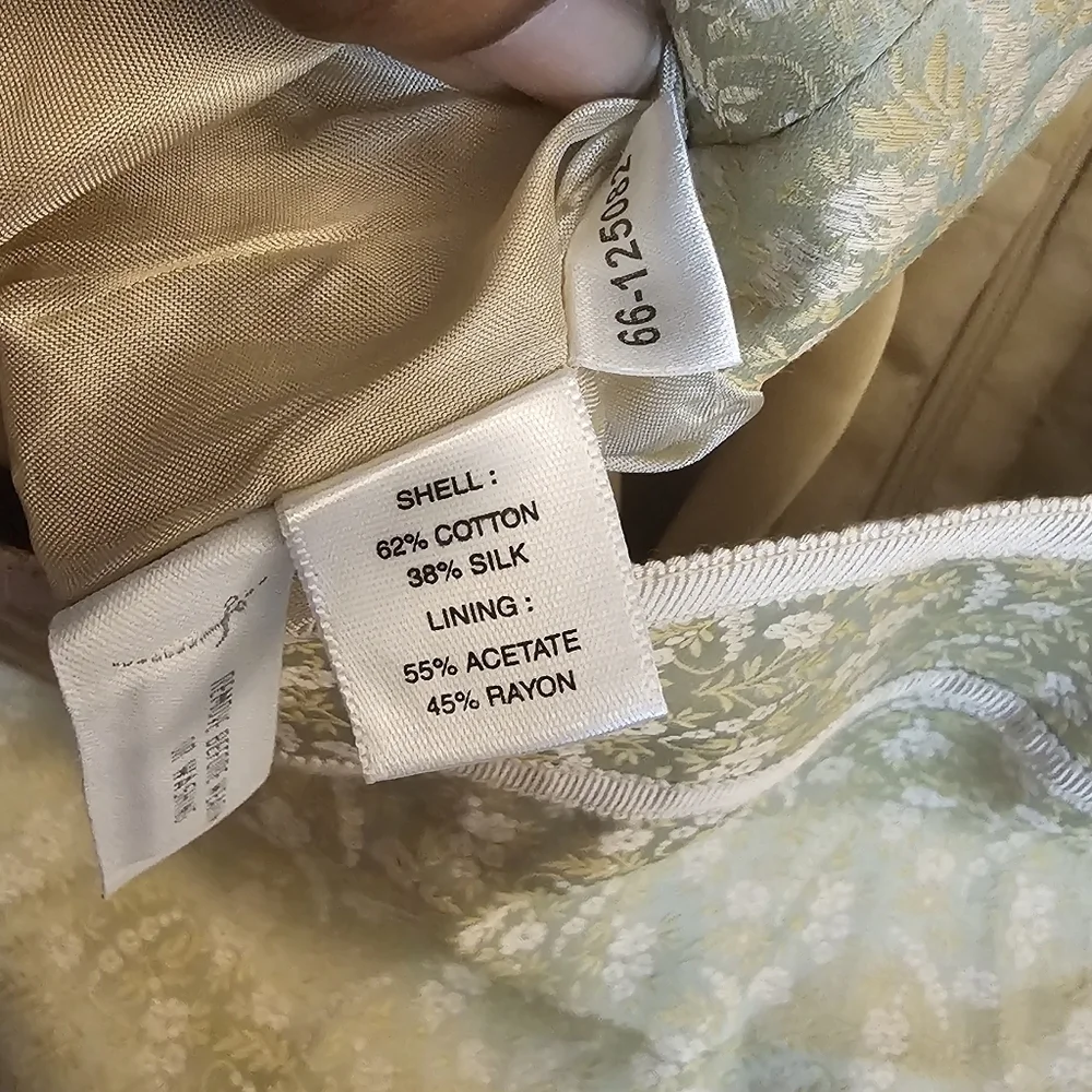 Ann Taylor Pastel Green Gold Silk Blend Delicate Detail Boho Lined Skirt Size 4P